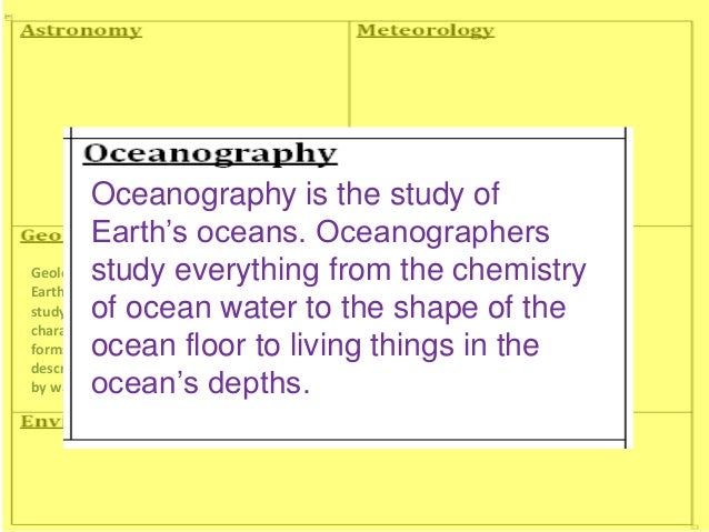 Branches Of Earth Science