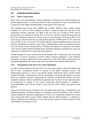 The Study of Water Security Master Plan for Metro Manila and Its ...