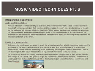Interprative Rappers Video The Style Of Music Videos | PPT
