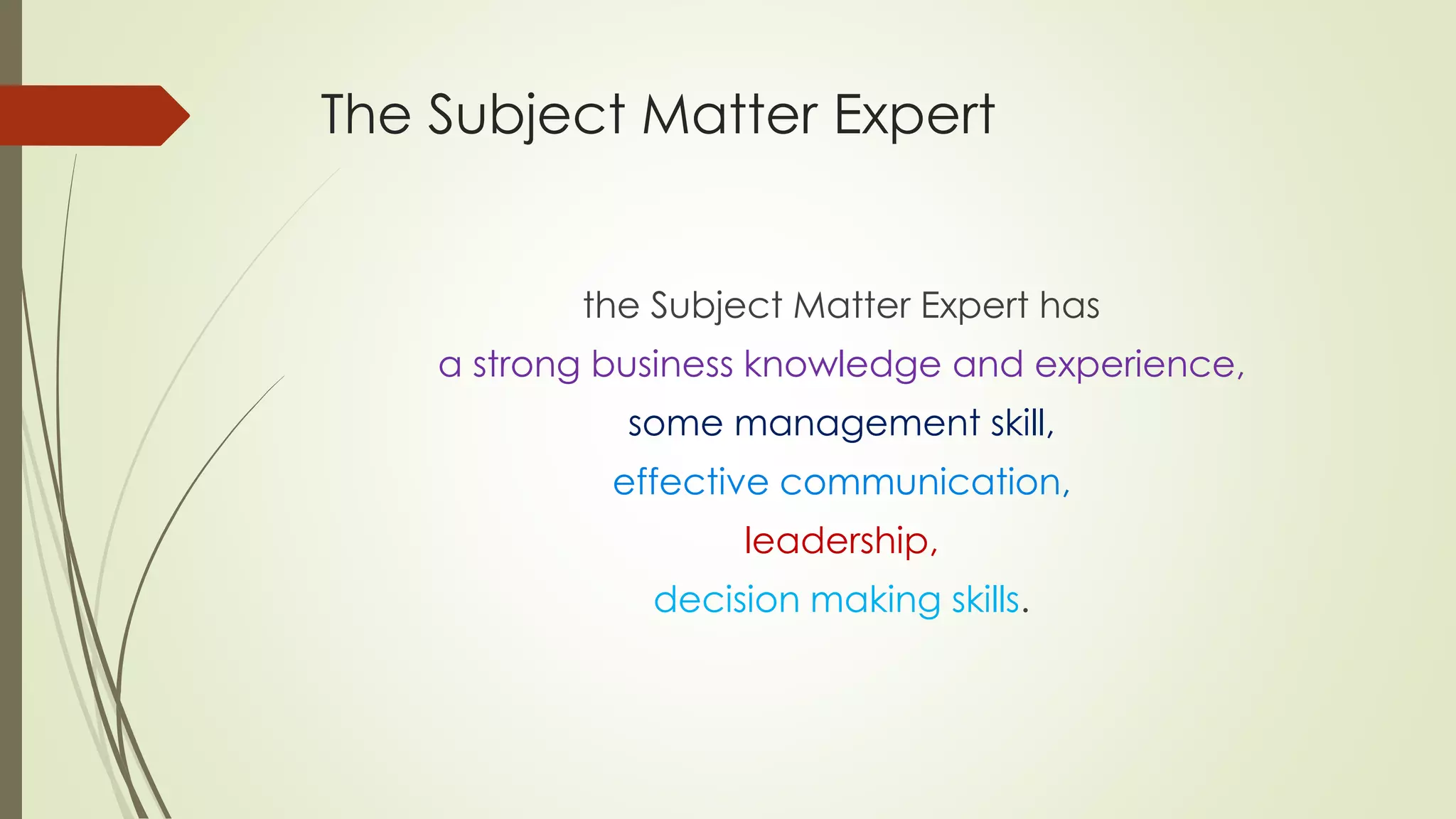The Subject Matter Expert | PPT