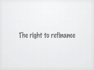 The right to refinance 