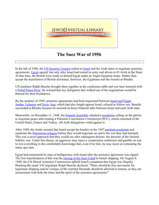The Suez War of 1956 / Website CHALLENGE