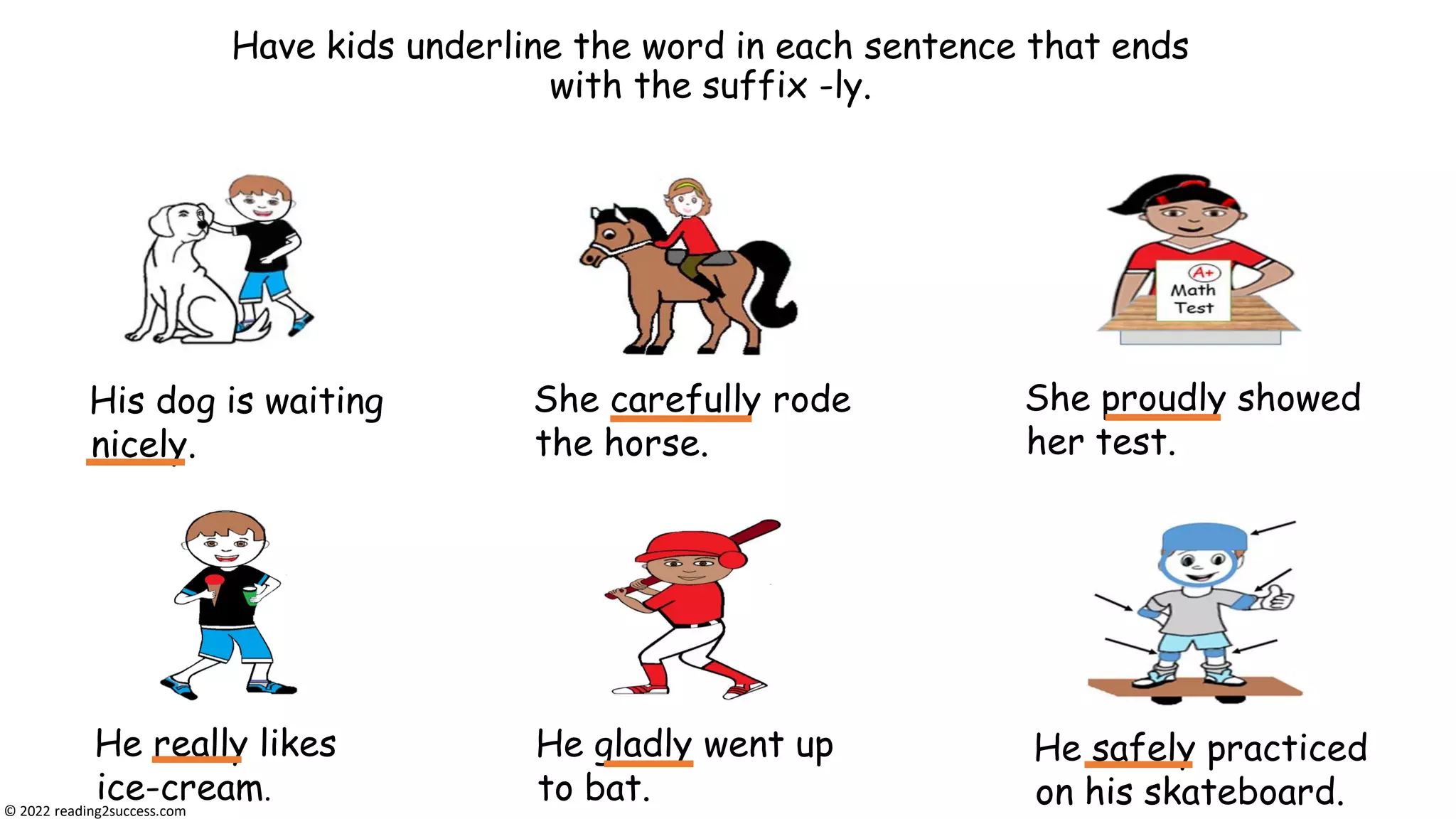 3 Rules of Adding Suffix ly to Words: 1- slow to slowly, 2- happy to ...
