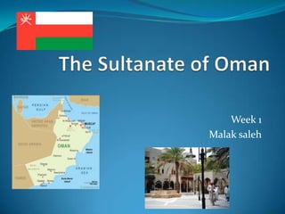 The Sultanate of Oman Week 1 Malak saleh 