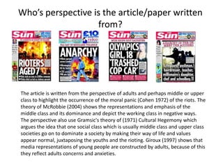 Who’s perspective is the article/paper written
                   from?




The article is written from the perspective of...