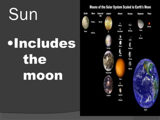 Sun
•Includes
the
moon
 