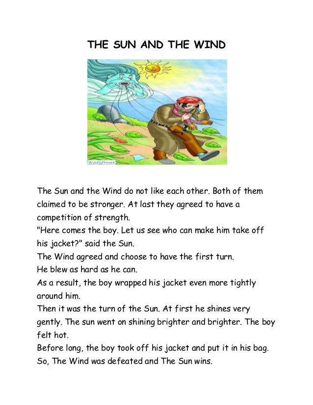 The Wind And The Sun Story Pdf The sun and the wind