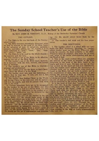 The Sunday School Teacher's Use of the Bible