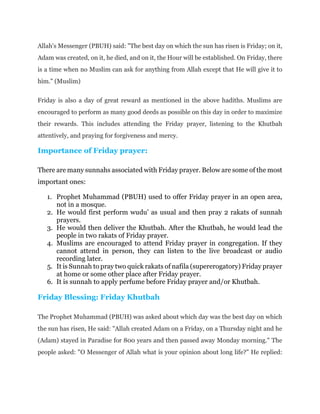 The sunnah of jumma | PDF
