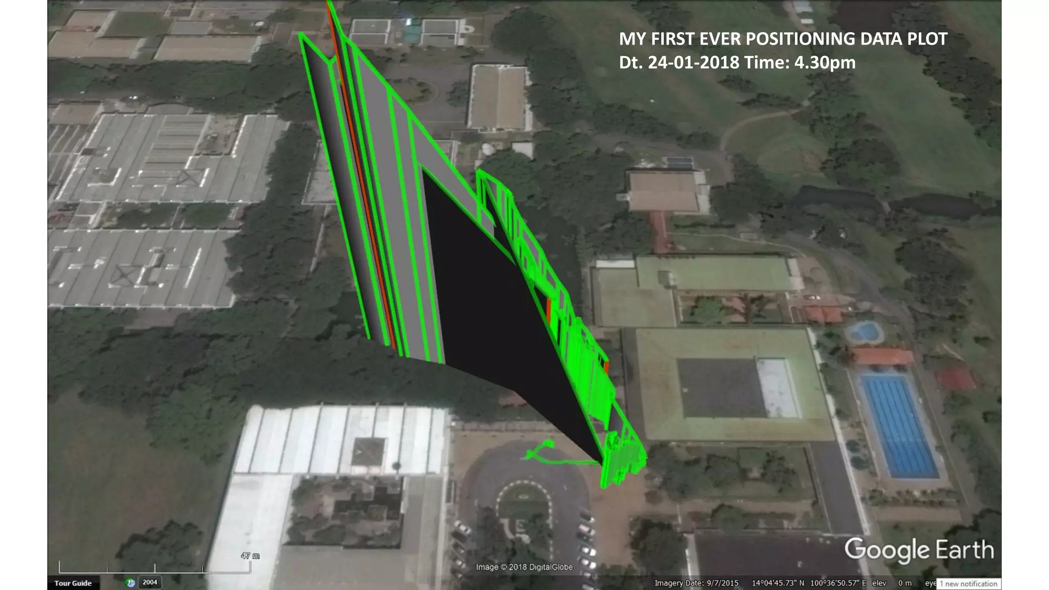 MY FIRST EVER POSITIONING DATA PLOT
Dt. 24-01-2018 Time: 4.30pm