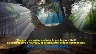 The sun rises again, and new hopes begin with it!
Le soleil se lève à nouveau, et de nouveaux espoirs commencent.
https://shortest.link/21zR
 