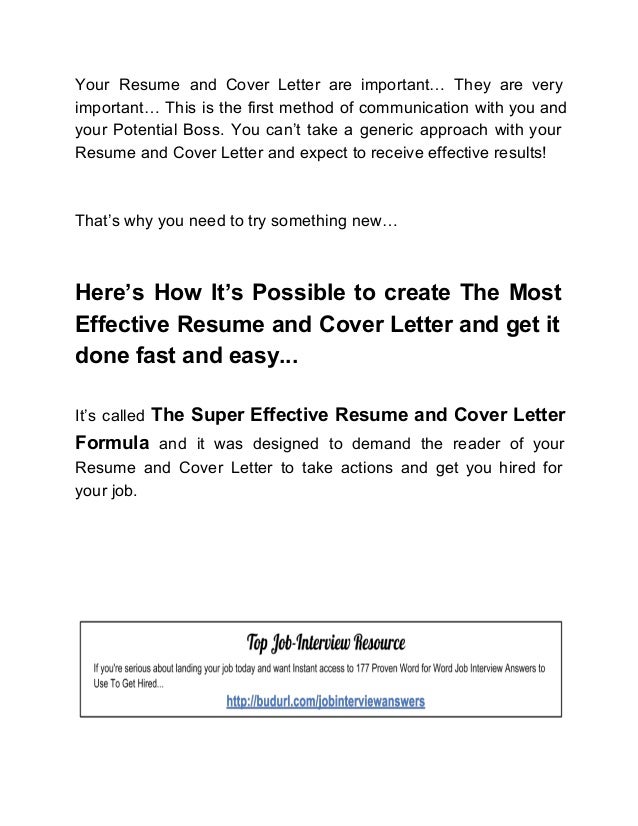 super effective resume and cover letter formula cover letter formula