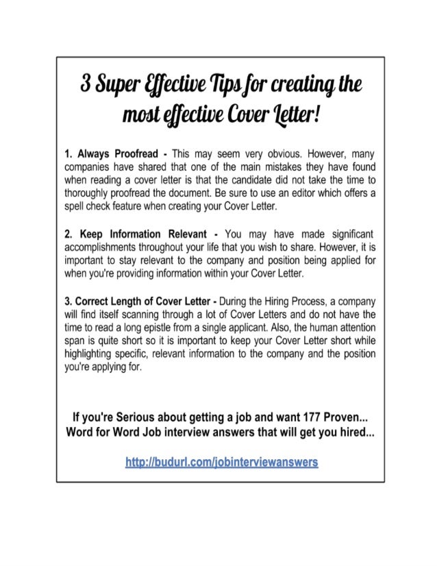 most effective cover letters