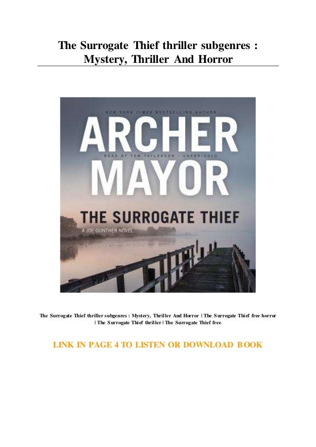 The Surrogate Thief thriller subgenres : Mystery ...