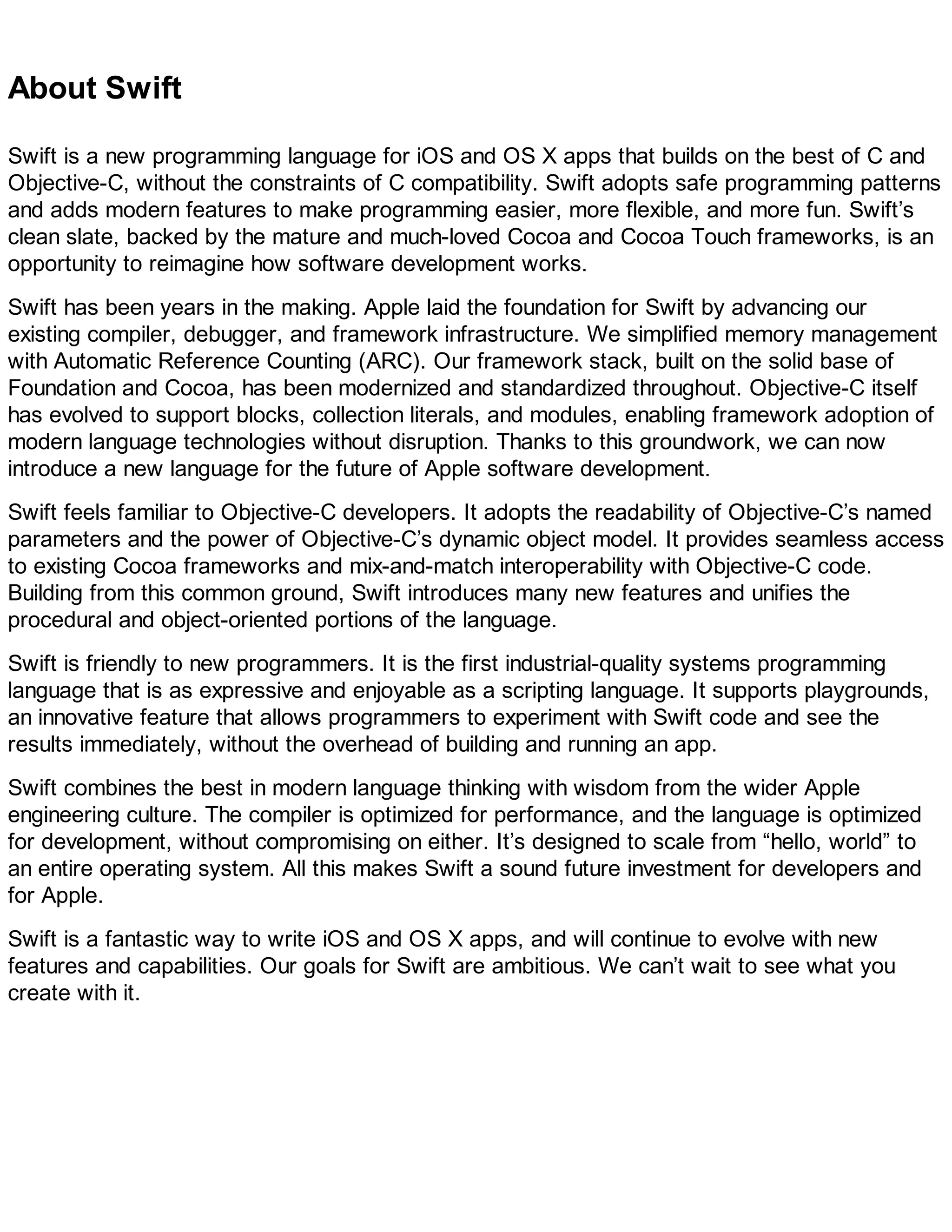 The swift programming language | PDF