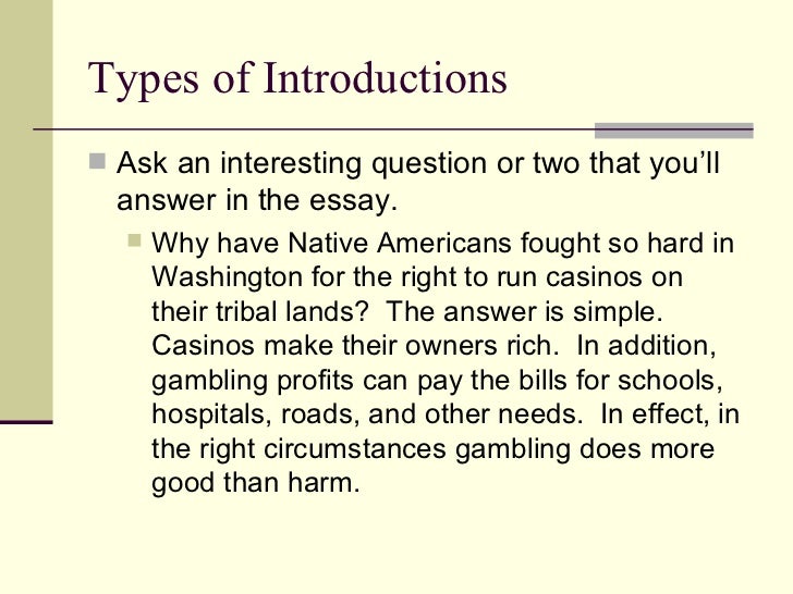 The effects of gambling essay