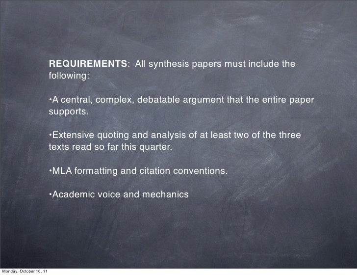 Synthesis paper mla format