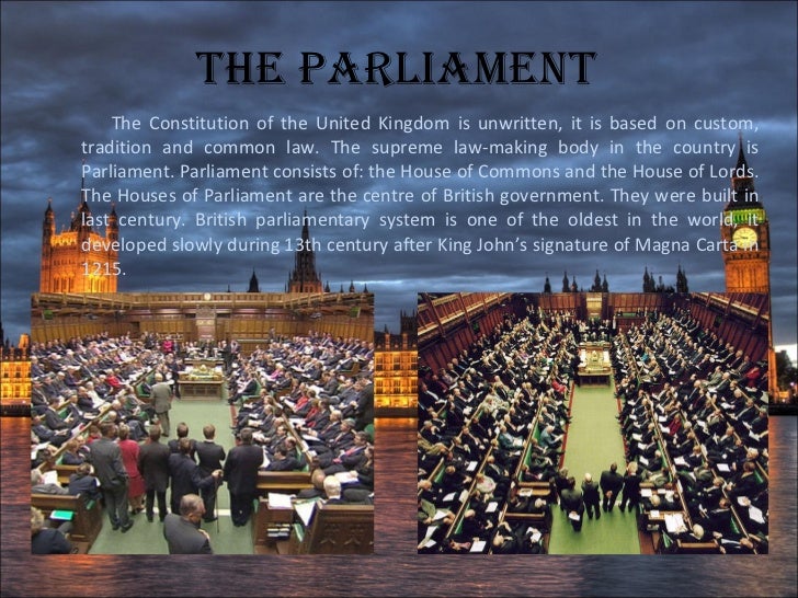The system of government in Great Britain