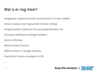 Deep Dive Google Analytics (met 5 opdrachten)