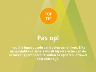 Deep Dive GTM |
1. Zie hierboven wat je in moet vullen. We willen alle links die niet naar
onlineboswachters.nl gaan meten...