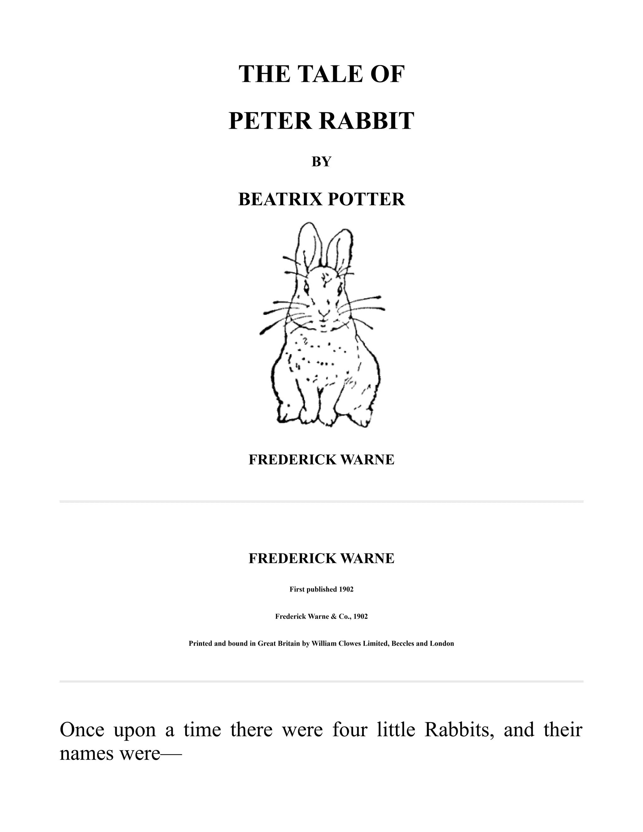 The Tale of Peter Rabbit | PDF