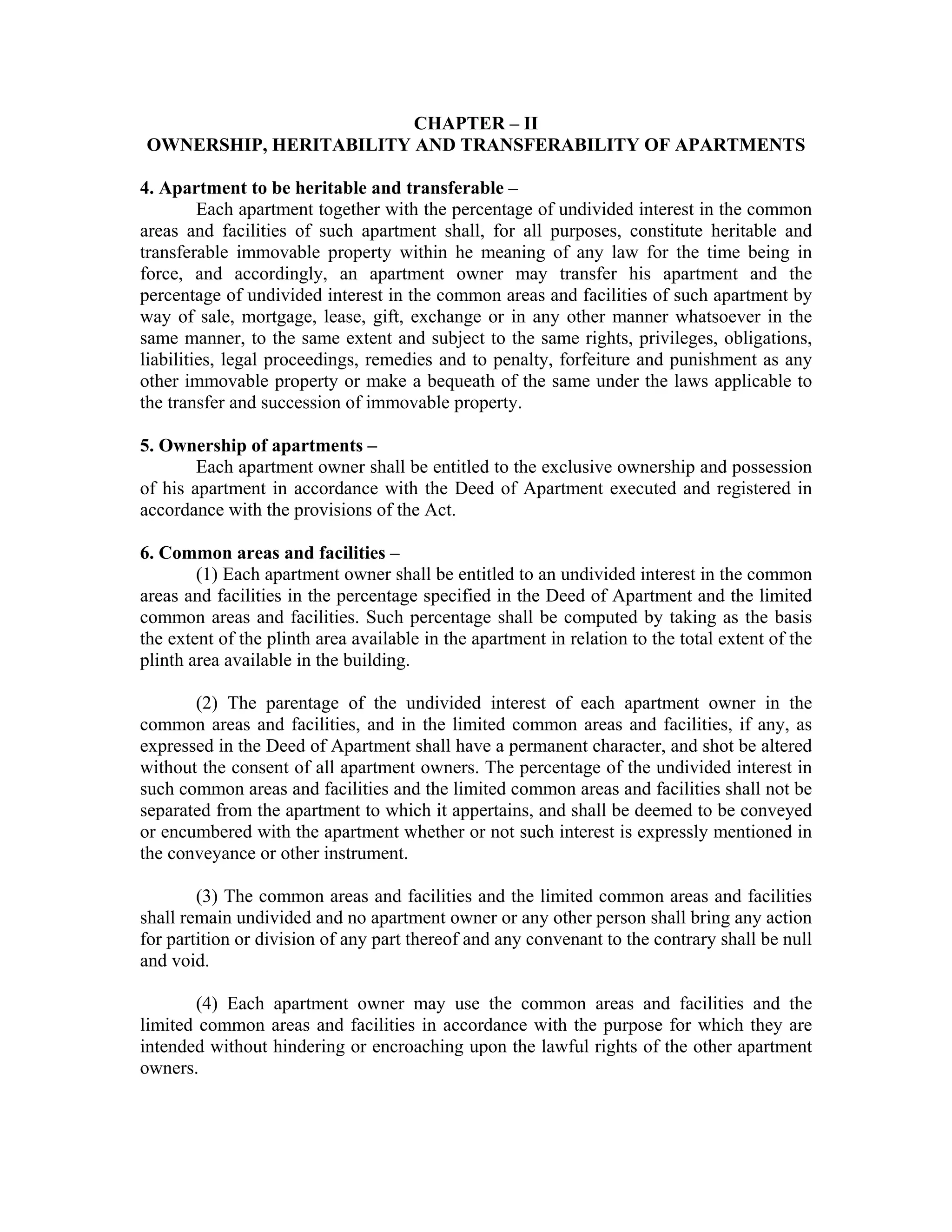 Apartment Management: The Tamil Nadu Apartment Ownership Act, 1994 | PDF - Undivided Ownership Apartments