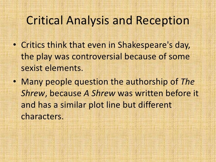 Taming of the shrew analysis