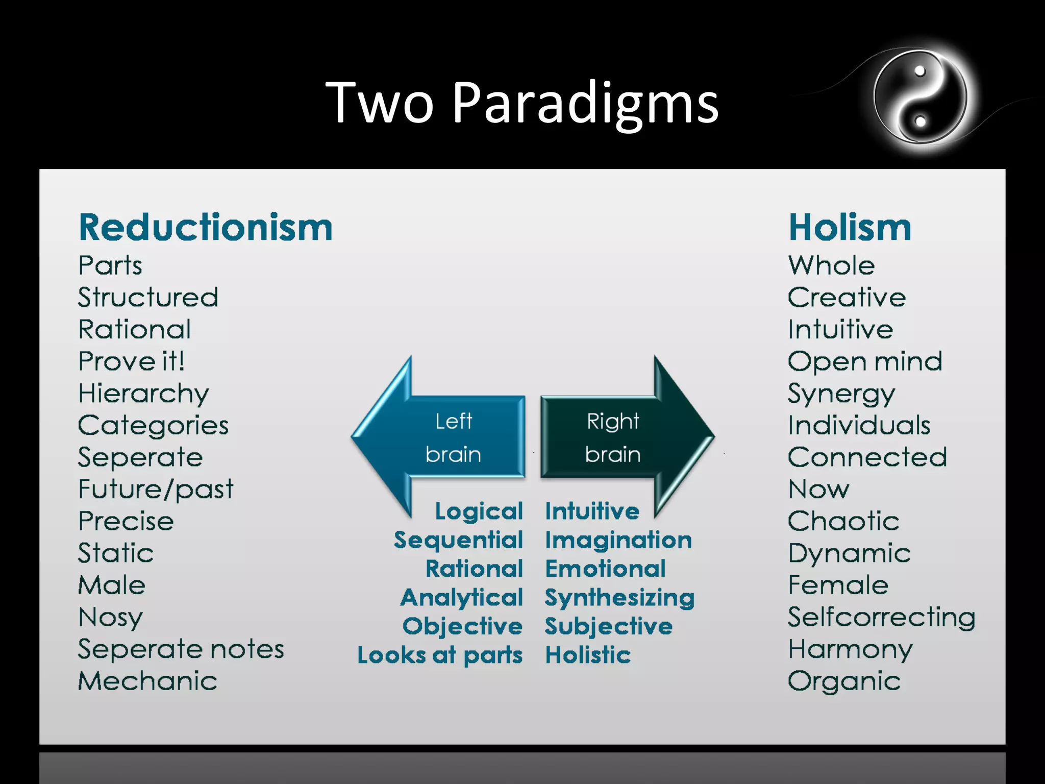 Two	
  Paradigms	
  
 