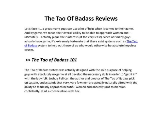 The Tao Of Badass Pdf Free Download