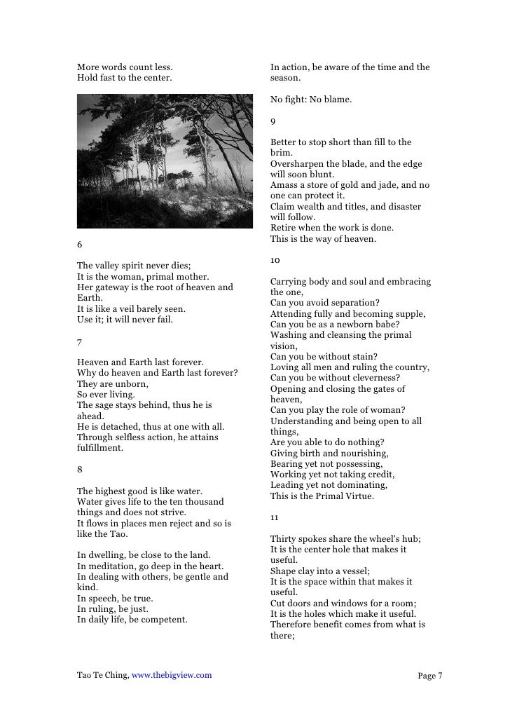 tao te ching translated