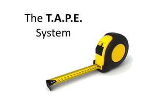 The T.A.P.E.
  System
 