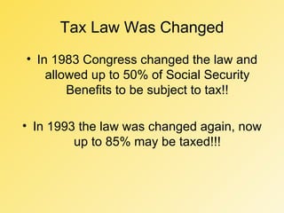 The Taxing Of Social Security
