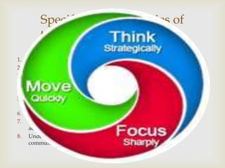 Specific responsibilities of
         teachers today may cover:
                                   
1.   Direction learning activities
2.   Curriculum building
3.   Guidance and character development
4.   Diagnosing difficulties and evaluating growth
     of knowledge of learners
5.   Discriminating advantages fro disadvantages
     of any particular object, topic or concept.
6.   Conducting and utilizing research
7.   The value of extracurricular and co-curricular
     activities
8.   Understanding the people around them and
     community as well.
 