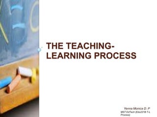 THE TEACHING-
LEARNING PROCESS
Yenna Monica D. P
MST EdTech (Edu221B T-L
Process)
 