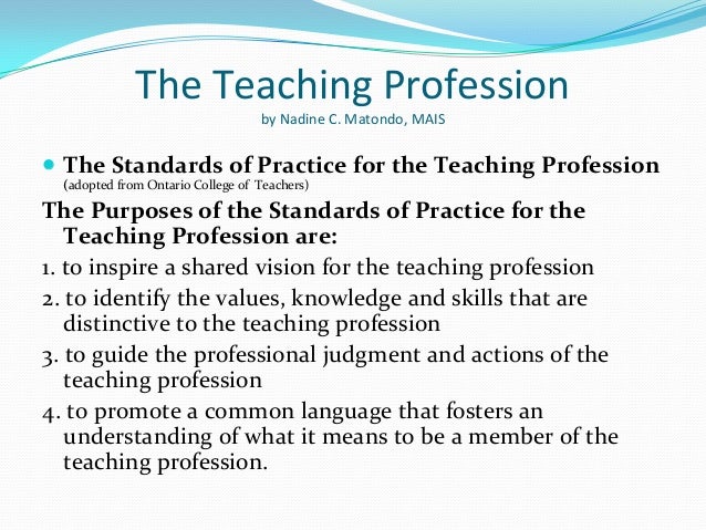 Teaching as a profession essay