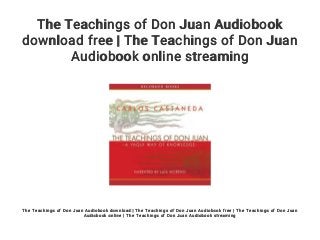 the teachings of don juan series