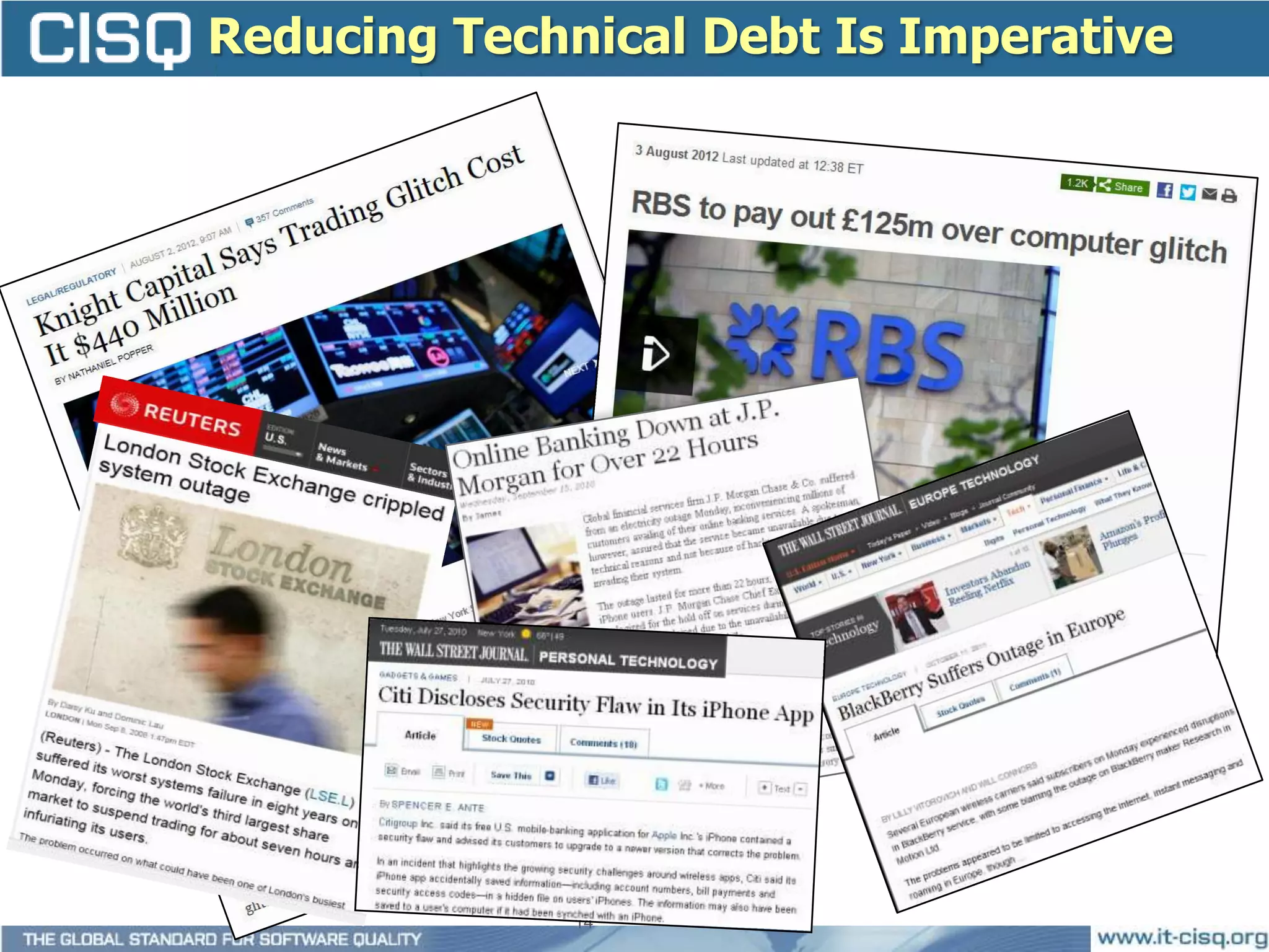 Reducing Technical Debt Is Imperative




              14
 