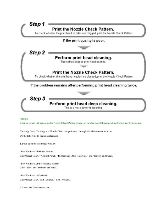 printer missing lines canon