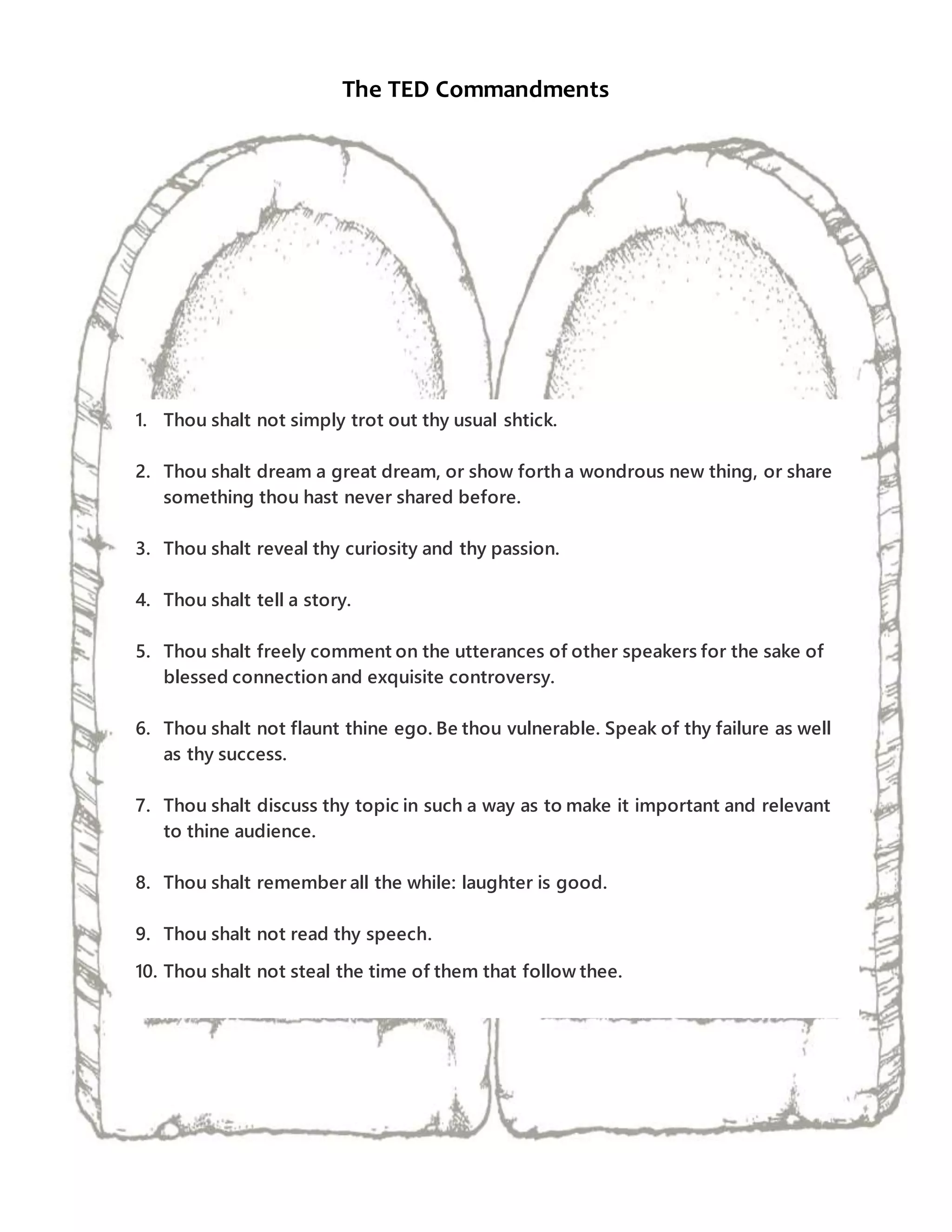 Printable Ted Commandments