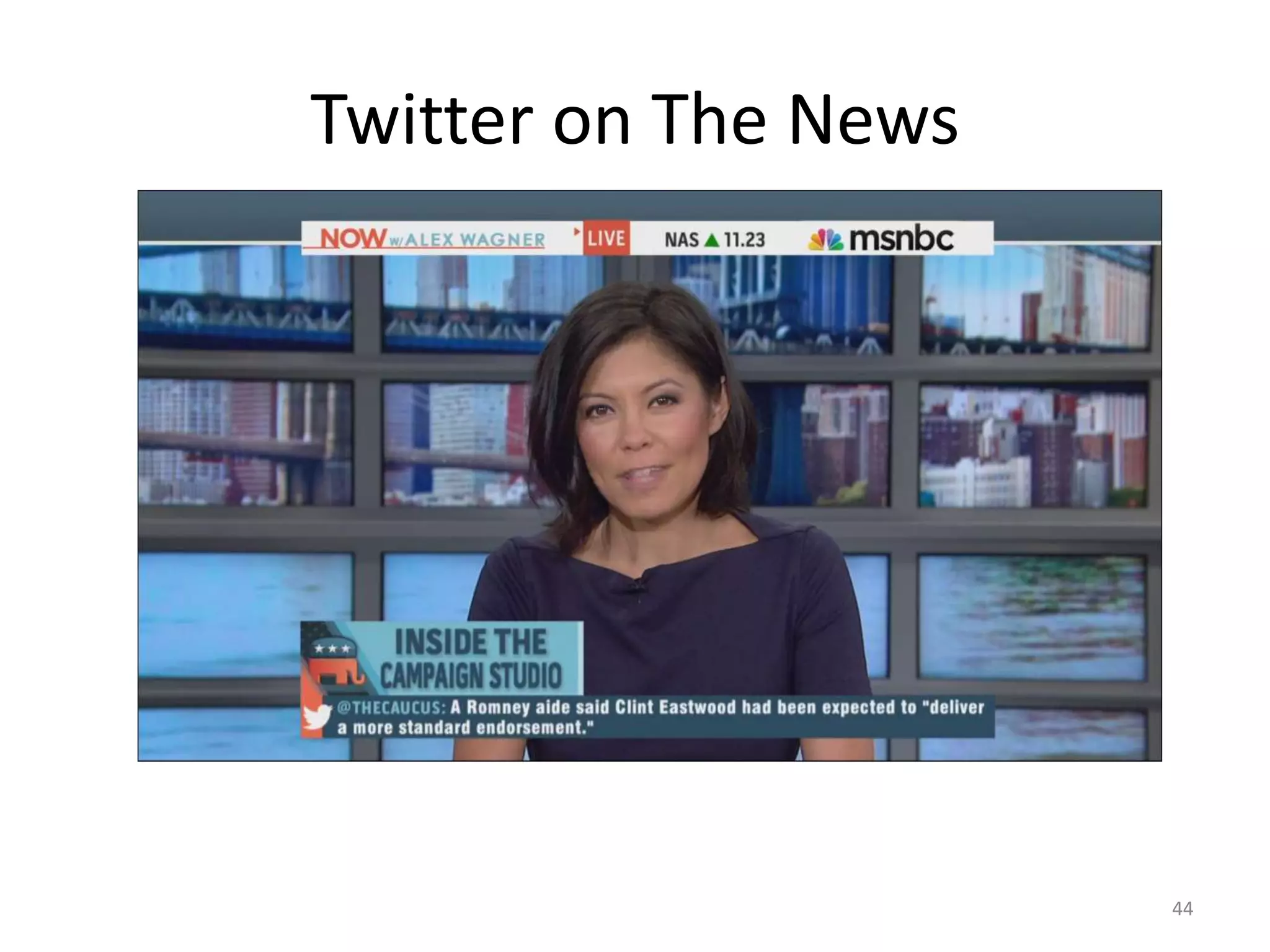 Twitter on The News




                      44
 