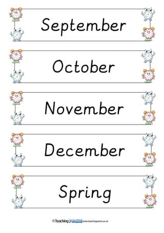 September 
October 
November 
December 
Spring 
© www.teachingpacks.co.uk 
 