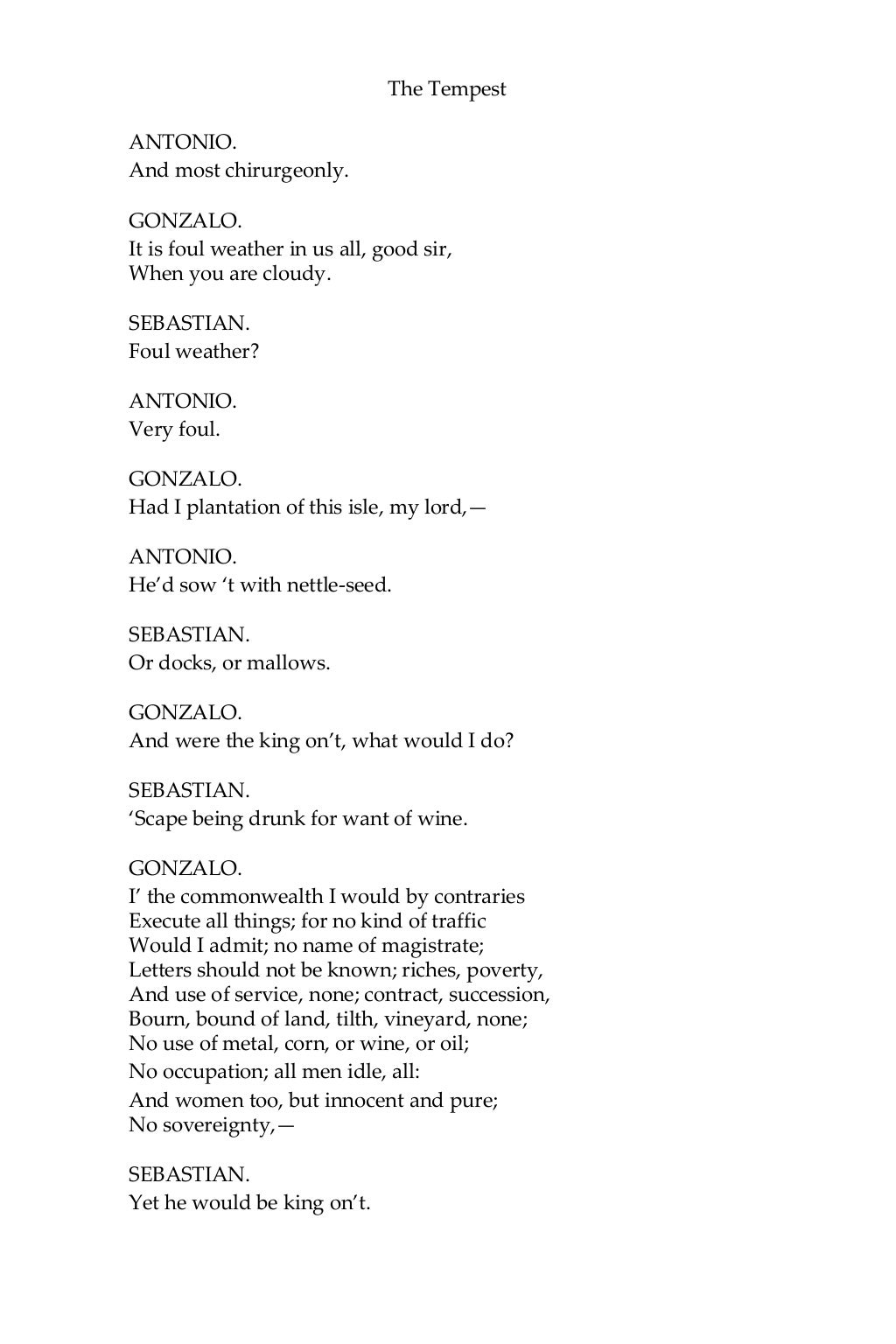 The tempest - william shakespeare