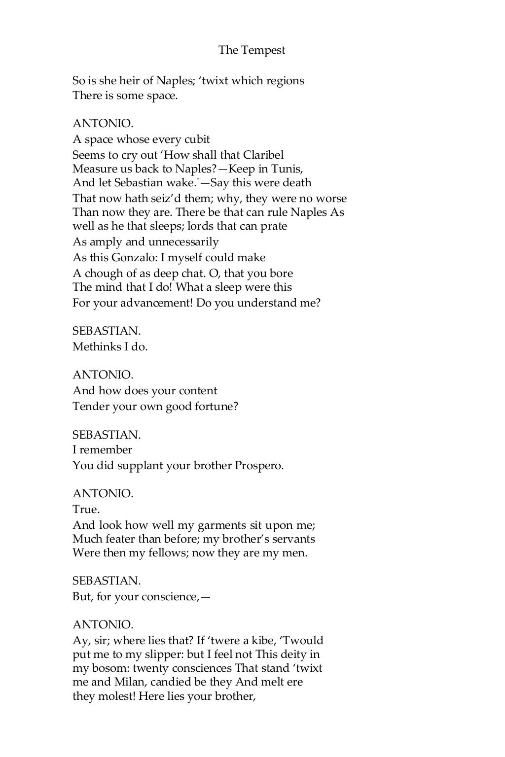 The tempest - william shakespeare