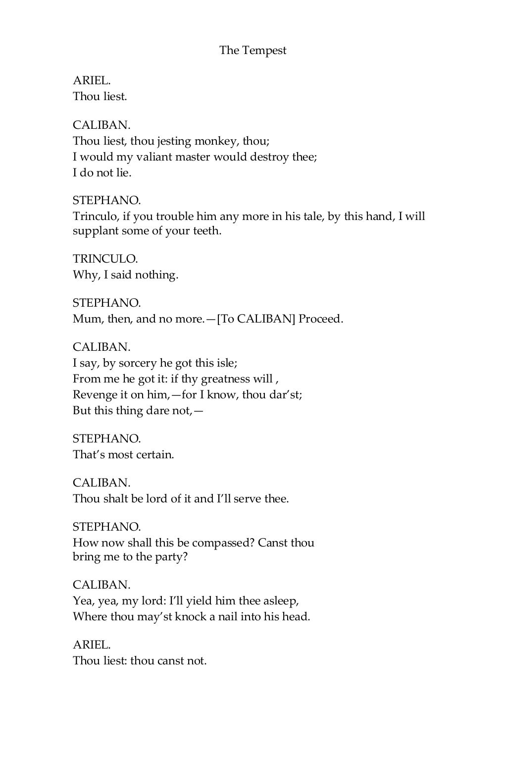The tempest - william shakespeare