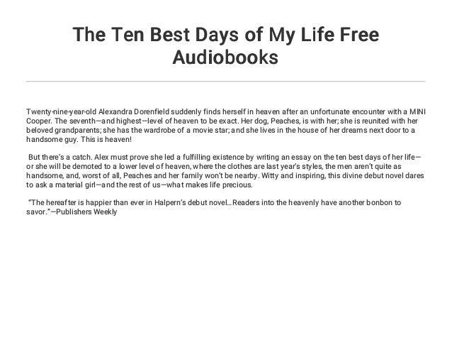 The Ten Best Days Of My Life Free Audiobooks