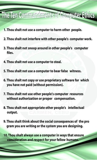 The ten commandments of computer ethics