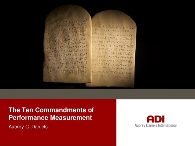 The Ten Commandments Of Performance Measurement