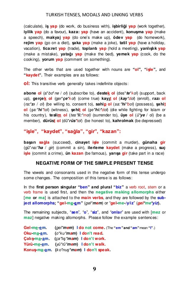 turkish tenses modals and linking verbs in turkish and english are d plural form of witness