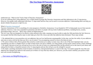 The Ten Steps Of Narcotics Anonymous | PPT