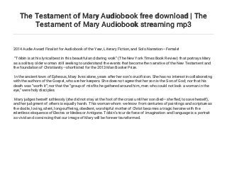 the testament of mary audiobook download the testament of mary audiobook download